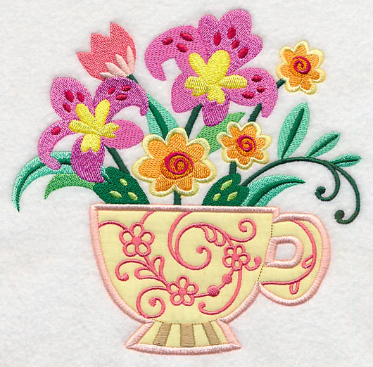Teacup Bouquet (Applique) - Image 4