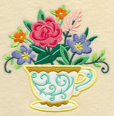 Teacup In Bloom (Applique) - Image 3