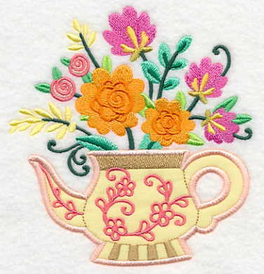 Teapot Bouquet (Applique) - Image 3