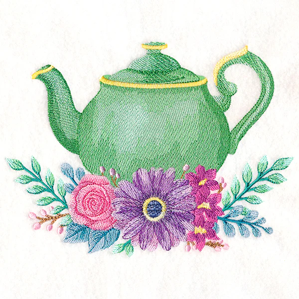 Teapot Bouquet in Watercolor - Image 2