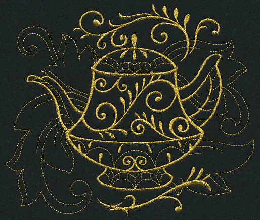 Teapot Filigree (Goldwork) - Image 2