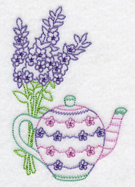 Teapot with Lavender (Vintage) - Image 3