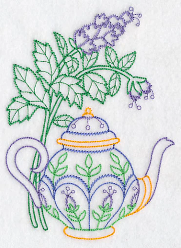 Teapot with Spearmint (Vintage) - Image 2