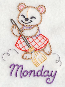 Teddy Bear Cleans on Monday (Vintage) - Image 2