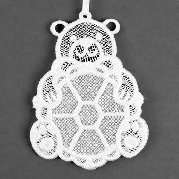 Teddy Bear Photo Frame Ornament (Lace) - Image 3