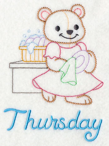 Teddy Bear Washes on Thursday (Vintage) - Image 3