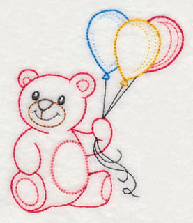 Teddy Bear with Balloon Bunch (Vintage) - Image 3