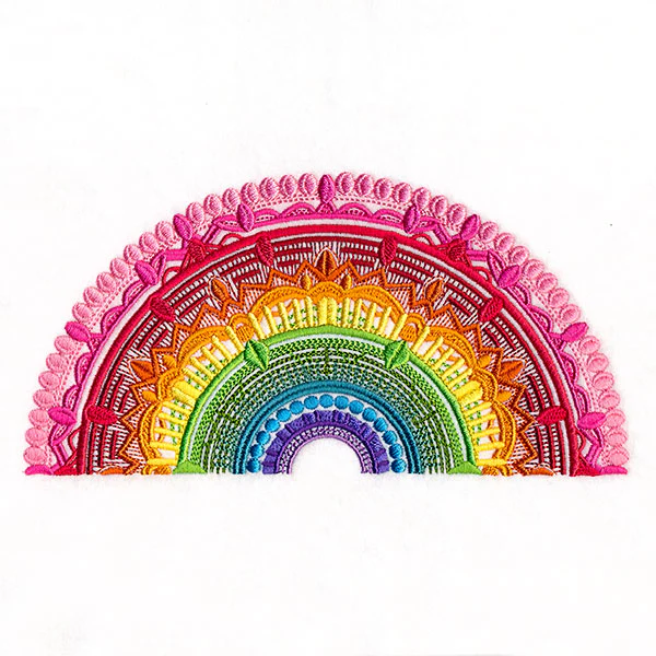 Texture and Rainbows Half Mandala - Image 5