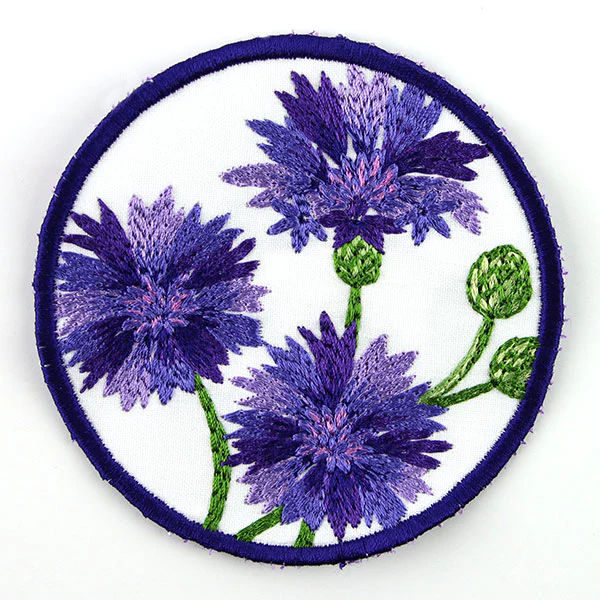 Textured Bachelor Button Coaster (In-the-Hoop) - Image 4