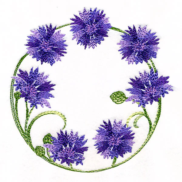Textured Bachelor Button Wreath - Image 3