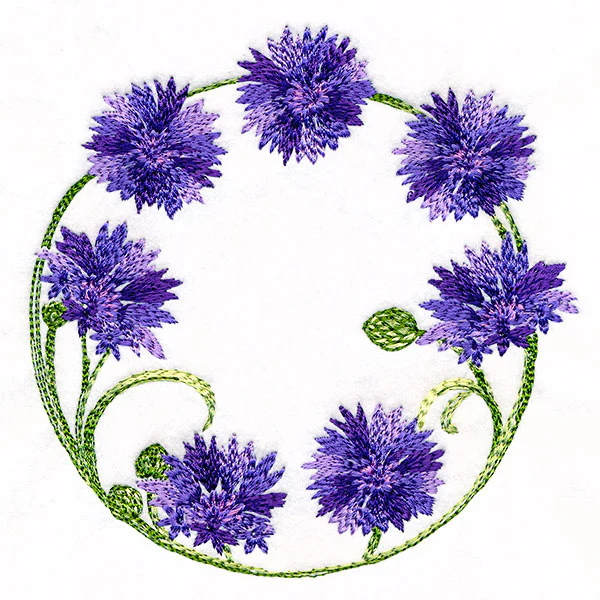Textured Bachelor Button Wreath - Image 5