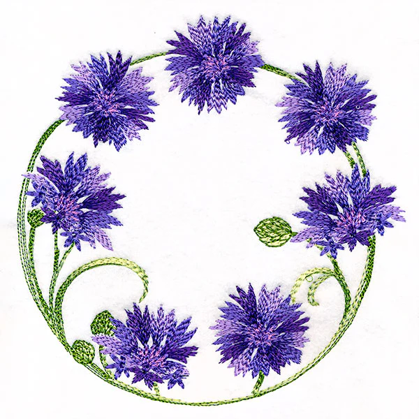 Textured Bachelor Button Wreath - Image 9