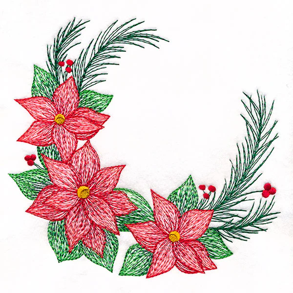 Textured Christmas Poinsettias Wreath - Image 7