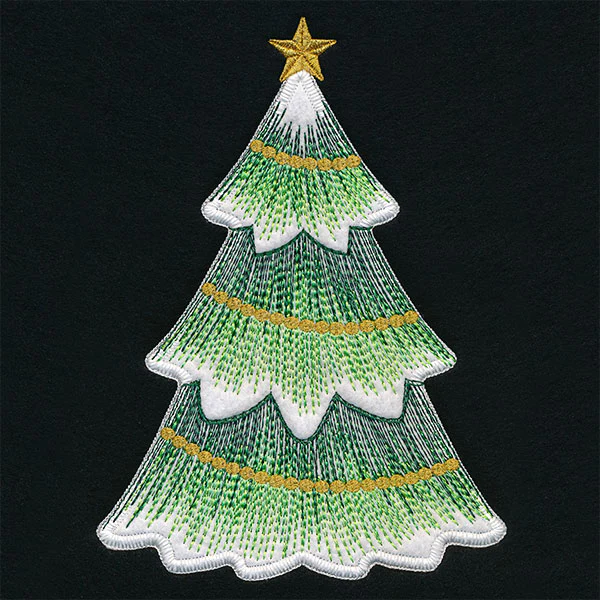 Textured & Festive Christmas Tree (Applique)