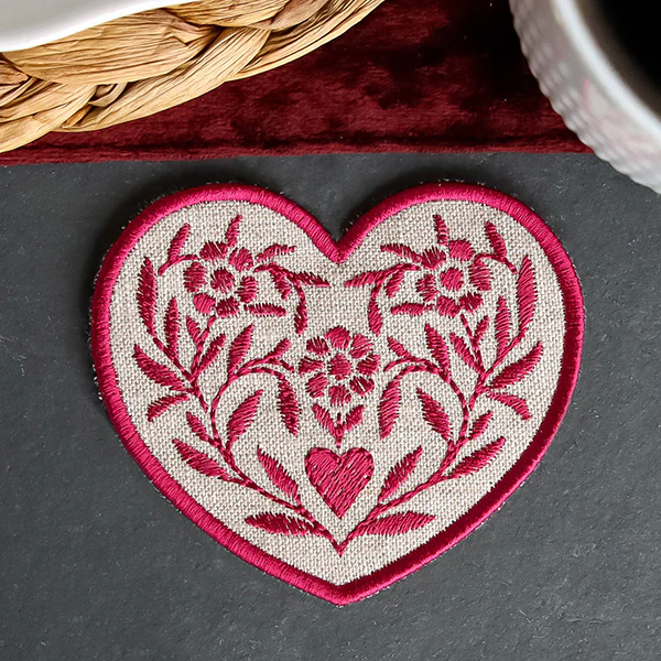 Textured Heart Coaster 2 (In-the-Hoop) - Image 4