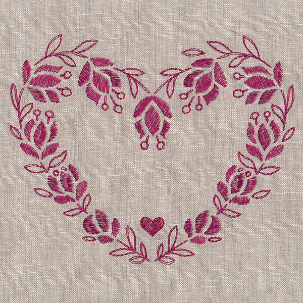 Textured Heart in Flowers - Image 4