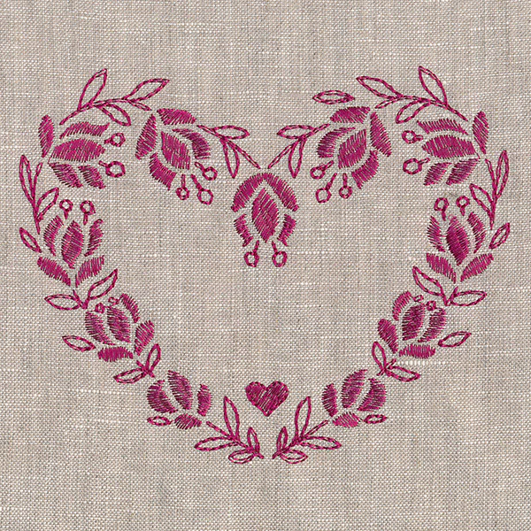 Textured Heart in Flowers - Image 7
