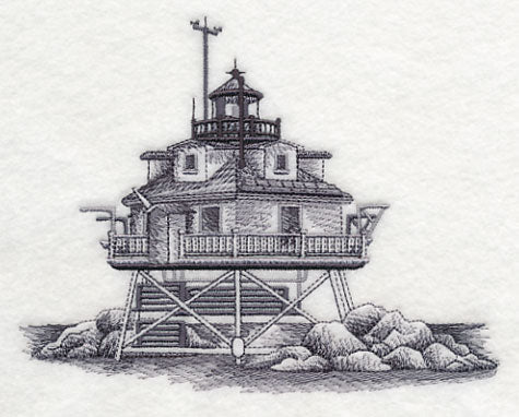 Thomas Point Shoal Lighthouse Sketch (Maryland) - Image 3