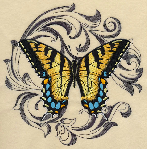 Tiger Swallowtail with Baroque Background - Image 6