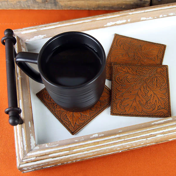 Timeless Oak Leaves Coaster (In-the-Hoop) - Image 4