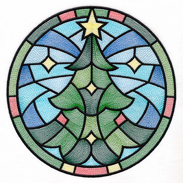 'Tis the Season Stained Glass Circle - Christmas Tree - Image 11