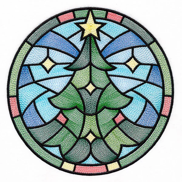 'Tis the Season Stained Glass Circle - Christmas Tree - Image 4