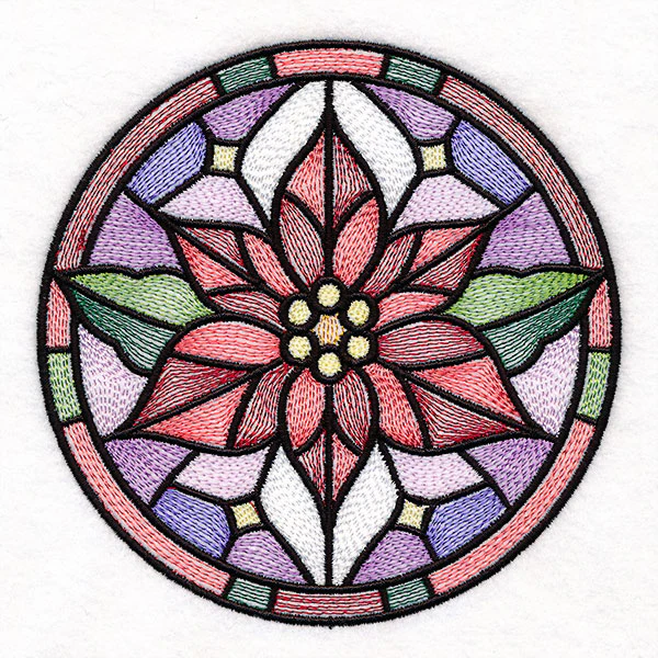 'Tis the Season Stained Glass Circle - Poinsettia - Image 4