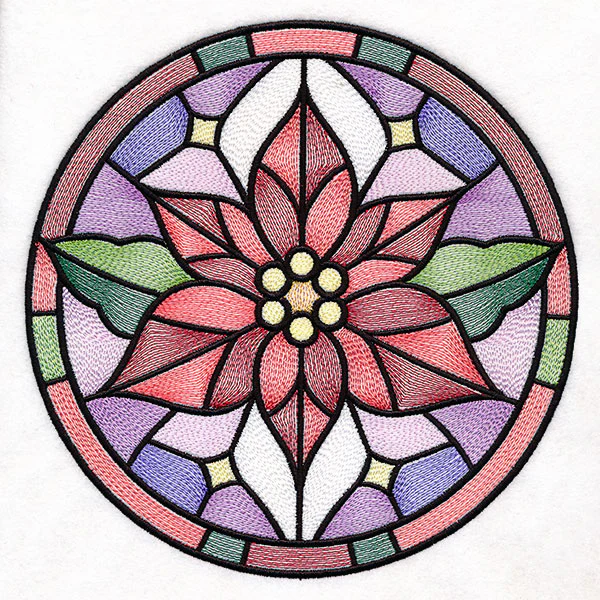 'Tis the Season Stained Glass Circle - Poinsettia - Image 5