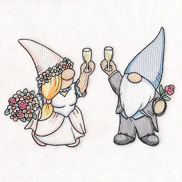 Toasting Bride and Groom Gnomes - Image 2