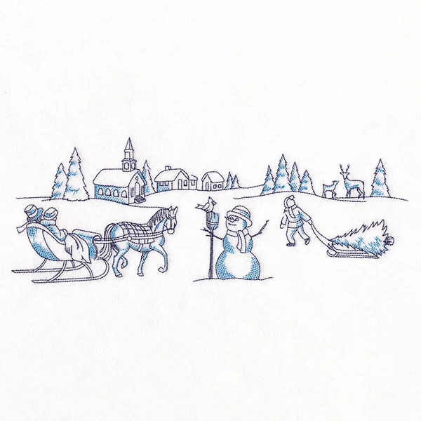 Toile Christmas Border