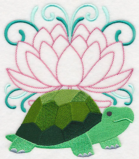 Tranquil Turtle and Lotus Blossom - Image 2