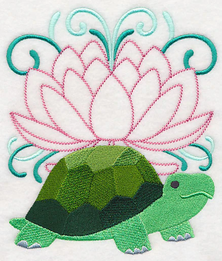 Tranquil Turtle and Lotus Blossom - Image 3