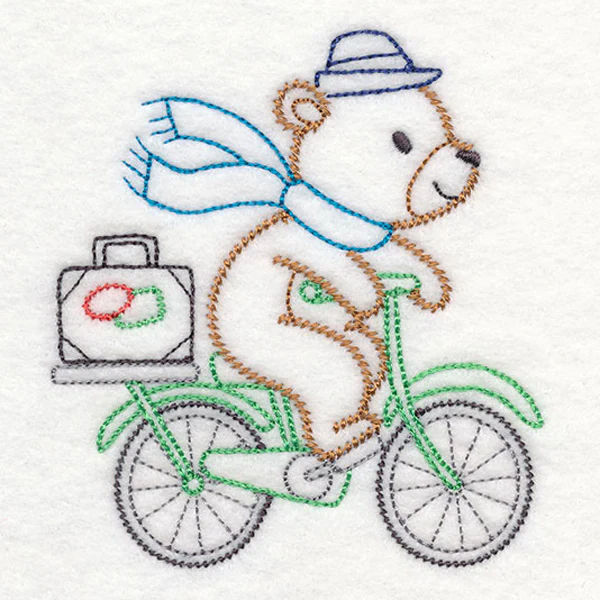 Traveling Teddy Bear - Bicycle (Vintage) - Image 2