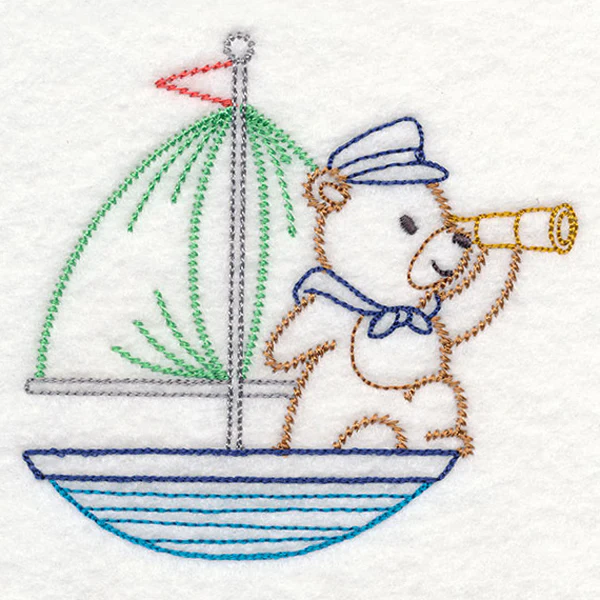 Traveling Teddy Bear - Sailboat (Vintage) - Image 2