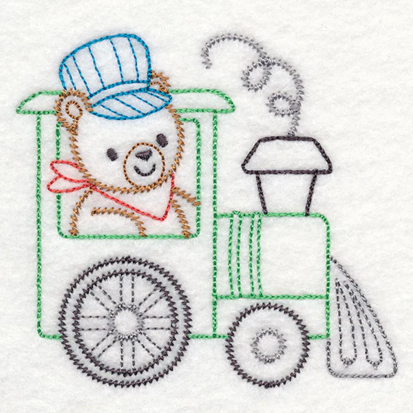 Traveling Teddy Bear - Train (Vintage) - Image 2