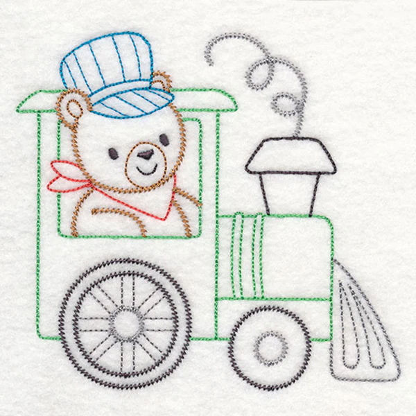 Traveling Teddy Bear - Train (Vintage) - Image 3