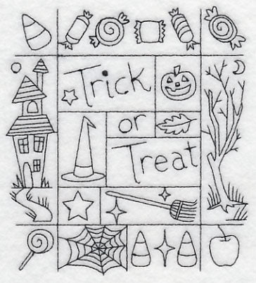 Trick or Treat Shadow Box (Blackwork) - Image 3