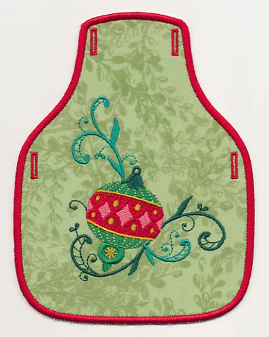 Trimming the Tree Corner Bottle Apron (In-the-Hoop)