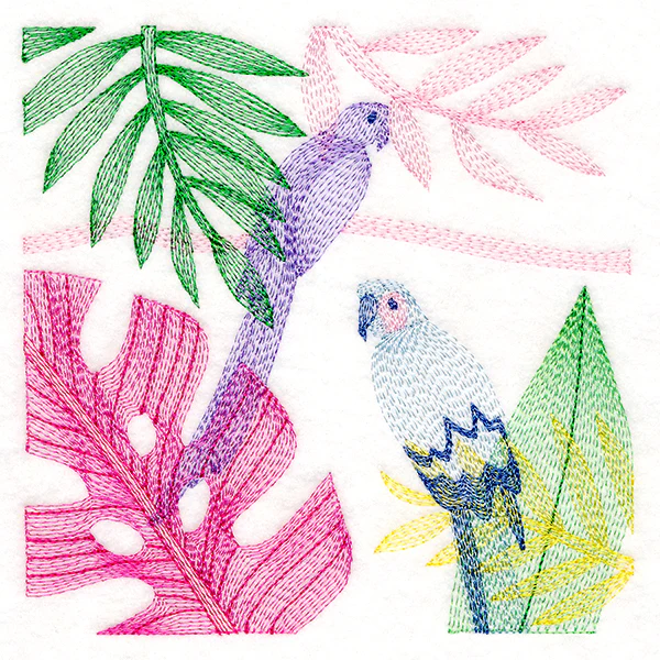 Tropical Birds & Leaves Square - Image 3