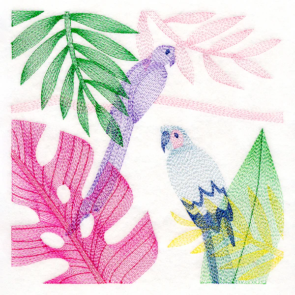 Tropical Birds & Leaves Square - Image 6