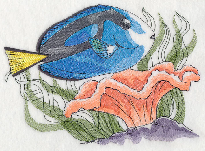 Tropical Blue Tang Sketch - Image 4