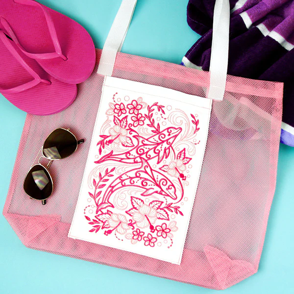 Tropical Doodle Dolphin and Hibiscus - Image 8