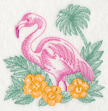Tropical Flamingo Scene (Toile) - Image 3