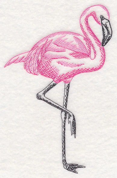 Tropical Flamingo Sketch - Image 3