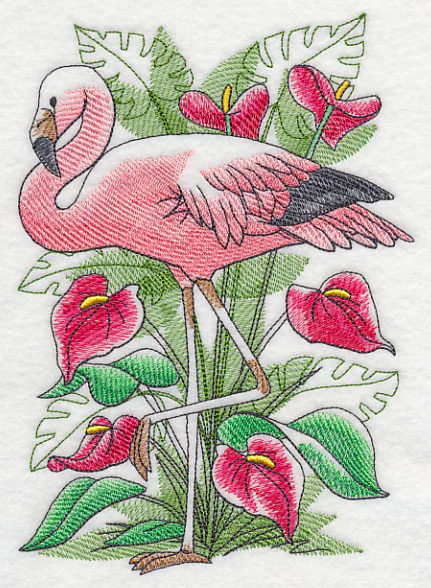 Tropical Flamingo Sketch - Image 2