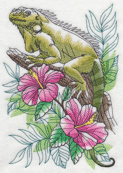 Tropical Iguana Sketch - Image 2