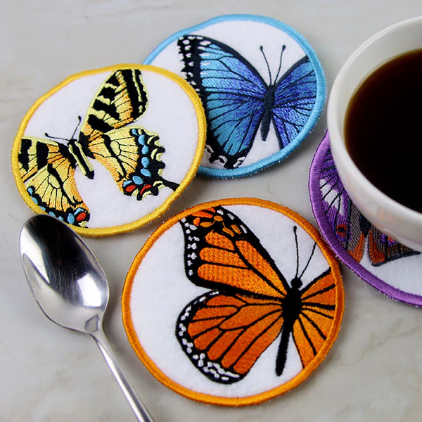True Beauty Butterfly Coaster - Purple Emperor (In-the-Hoop) - Image 4