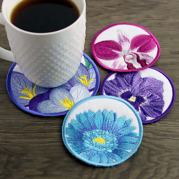 True Beauty Gerbera Daisy Coaster (In-the-Hoop) - Image 3
