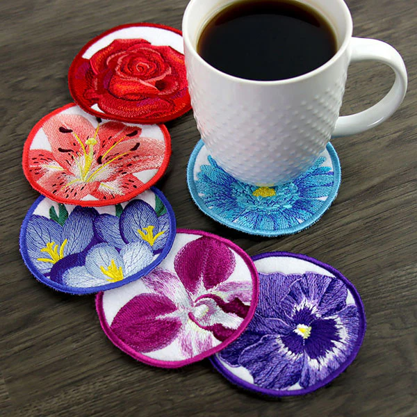 True Beauty Pansy Coaster (In-the-Hoop) - Image 4