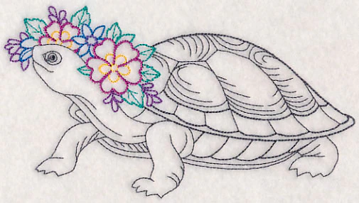 Turtle with Floral Crown (Vintage) - Image 2